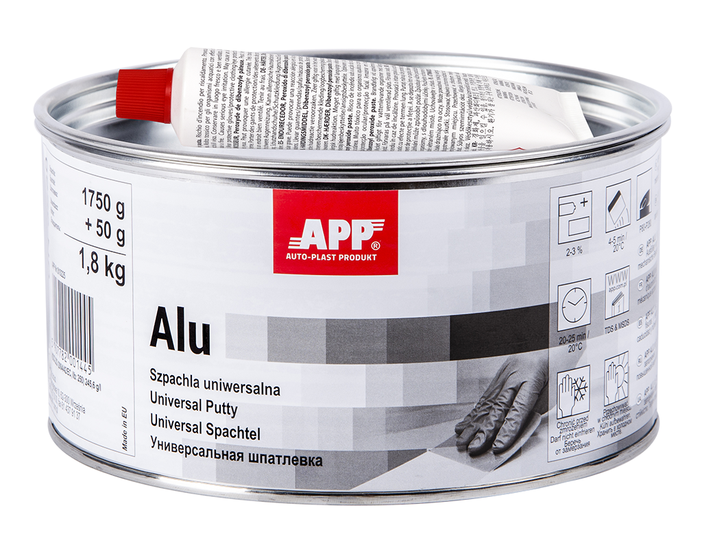 APP Alu szpachla z pyłem aluminium | z utwardzaczem | 1,8 kg