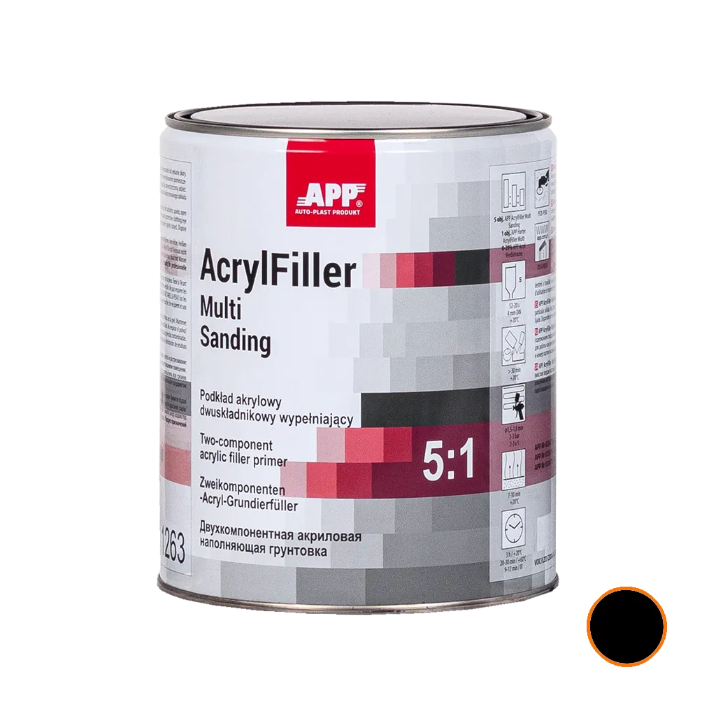 Pokład akrylowy wypełniający APP AcrylFiller Multi Sanding 5:1|czarny | 4,0L